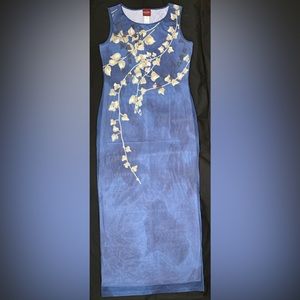 Kenzo Paris vintage 1990s flowing blue dress